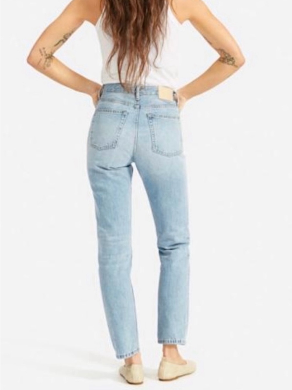NEW Everlane 90s Cheeky Jeans Vintage Sunbleached Blue Straight Leg Button Fly